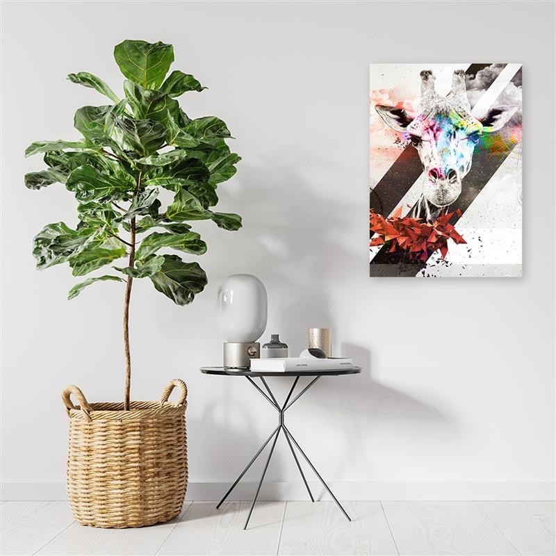 Leinwandbild - Abstrakte Giraffe und Formen | Feeby