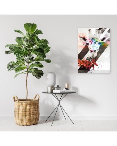 Leinwandbild - Abstrakte Giraffe und Formen | Feeby