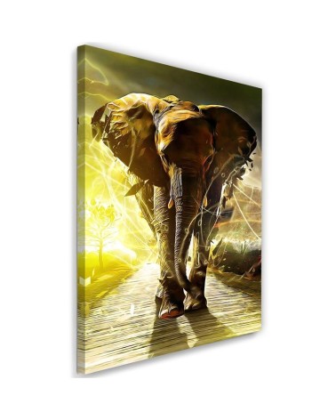 Canvas painting - Elephant on the road - Living room decoration | FEEBY