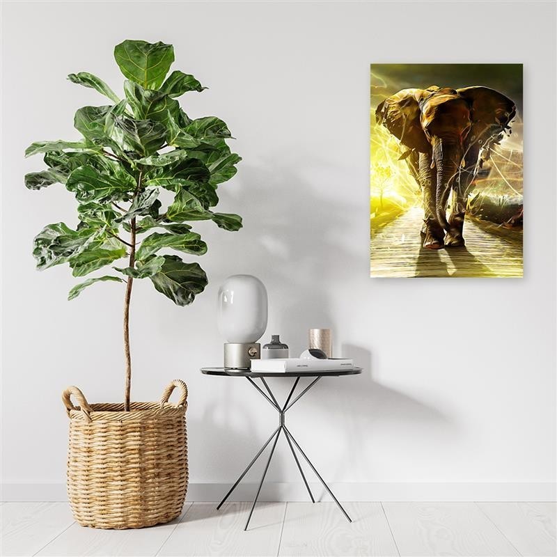 Leinwandbild - Elefant auf der Straße | Feeby