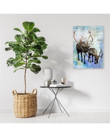 Bild auf Leinwand - Hirsche und Rentiere im Winter | Feeby