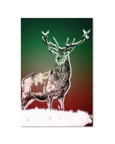 Leinwandbild - Abstrakte Hirsche im Schnee | Feeby