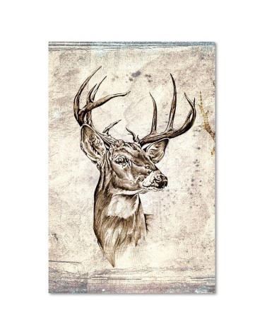 Leinwandbild modern - Hirsch-Skizze 1-teilig | Feeby