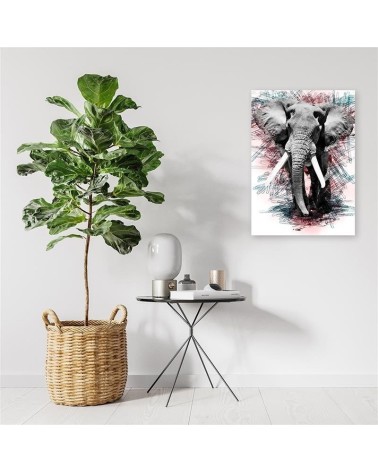 Leinwandbild - Elefant auf abstraktem Hintergrund | Feeby