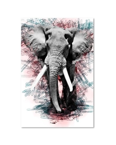 Leinwandbild - Elefant auf abstraktem Hintergrund | Feeby