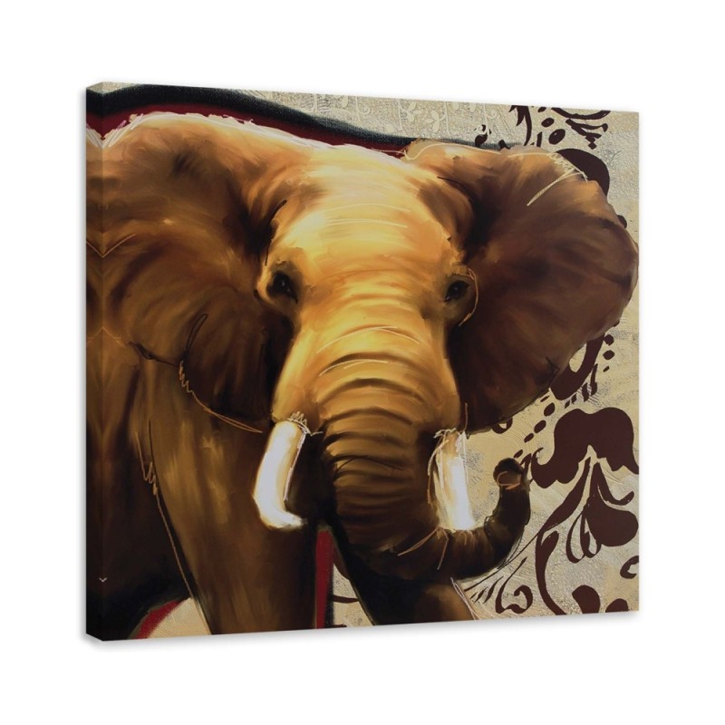 Bild auf Leinwand - Großer Elefant mit Rüssel | Feeby