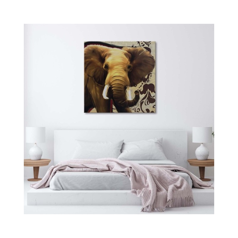 Bild auf Leinwand - Großer Elefant mit Rüssel | Feeby