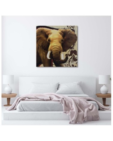 Bild auf Leinwand - Großer Elefant mit Rüssel | Feeby