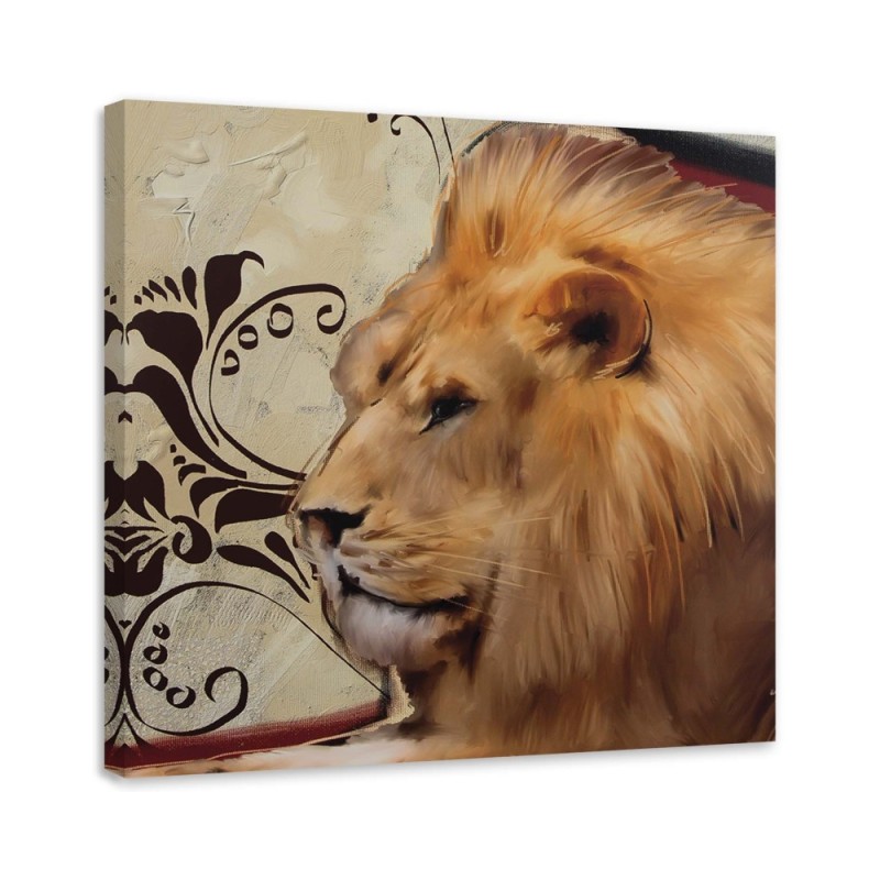 Leinwandbild modern - Erwachsener stolzer Löwe | Feeby