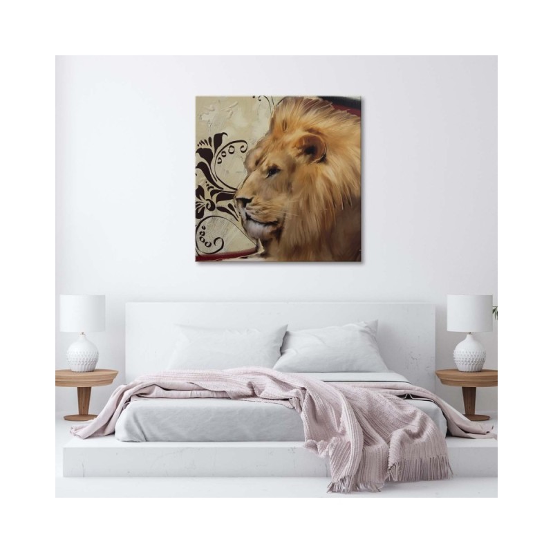 Leinwandbild modern - Erwachsener stolzer Löwe | Feeby