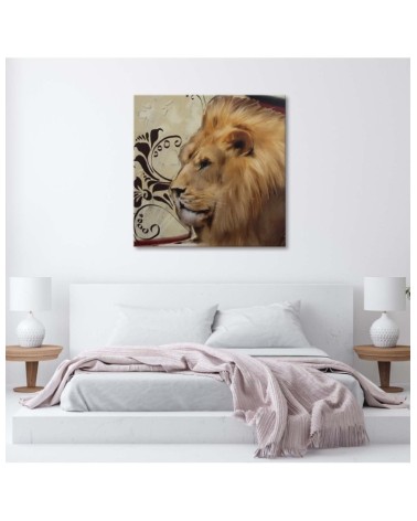 Leinwandbild modern - Erwachsener stolzer Löwe | Feeby