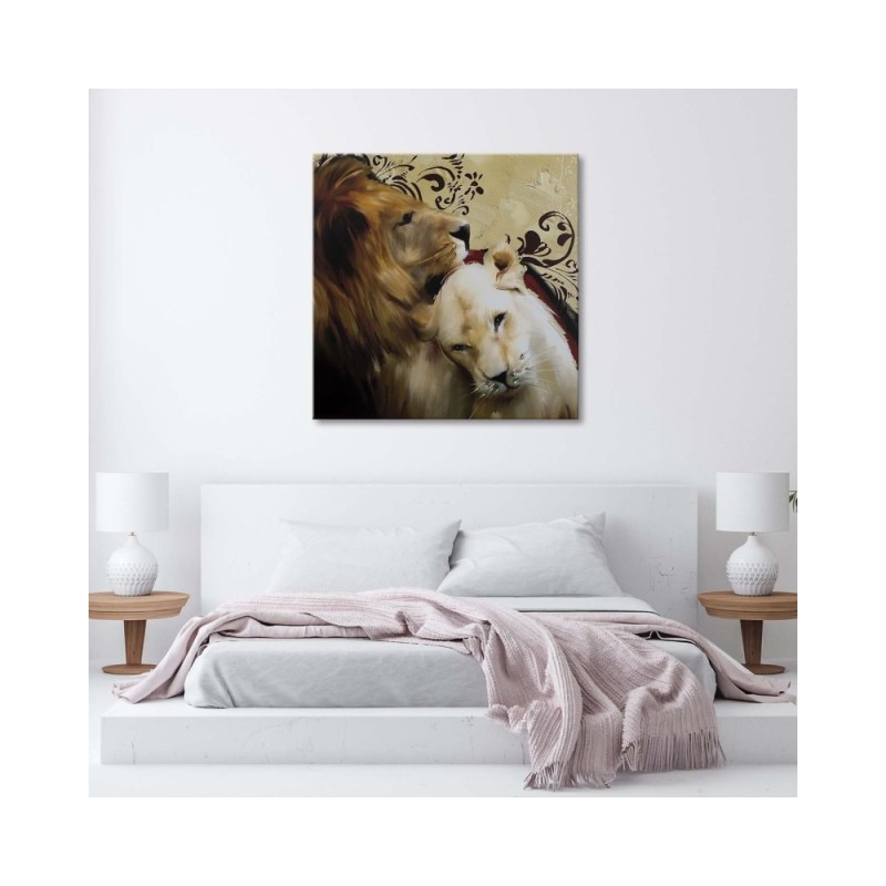 Leinwandbild - Ein Löwenpaar | Feeby