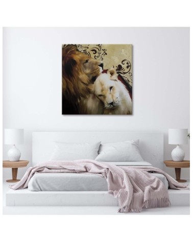 Leinwandbild - Ein Löwenpaar | Feeby