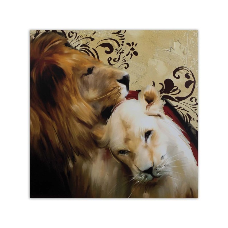 Leinwandbild - Ein Löwenpaar | Feeby
