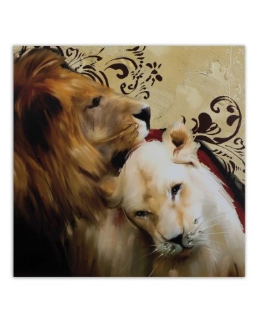 Leinwandbild - Ein Löwenpaar | Feeby