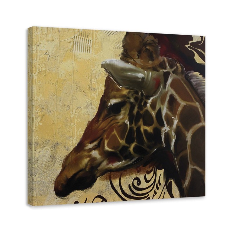 Bild auf Leinwand - Kopf einer stolzen Giraffe | Feeby