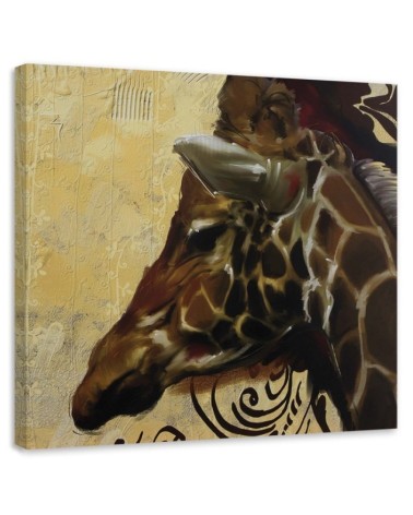 Bild auf Leinwand - Kopf einer stolzen Giraffe | Feeby