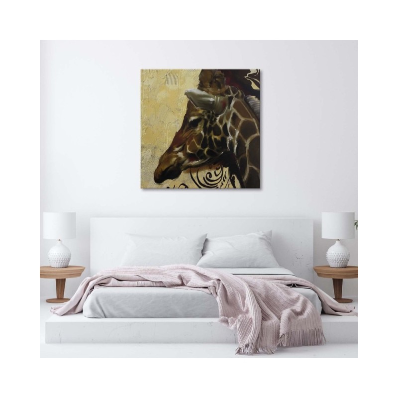 Bild auf Leinwand - Kopf einer stolzen Giraffe | Feeby