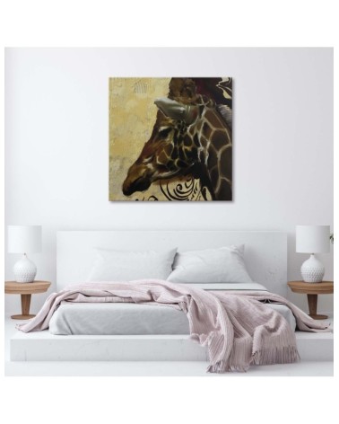 Bild auf Leinwand - Kopf einer stolzen Giraffe | Feeby