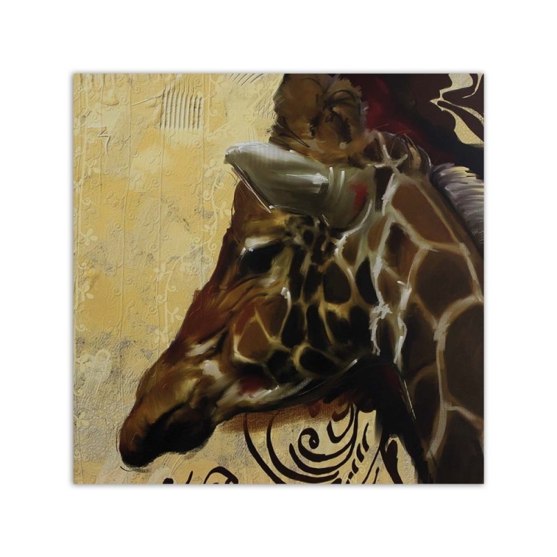 Bild auf Leinwand - Kopf einer stolzen Giraffe | Feeby