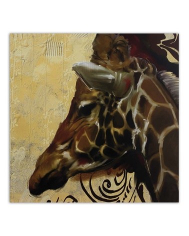 Bild auf Leinwand - Kopf einer stolzen Giraffe | Feeby