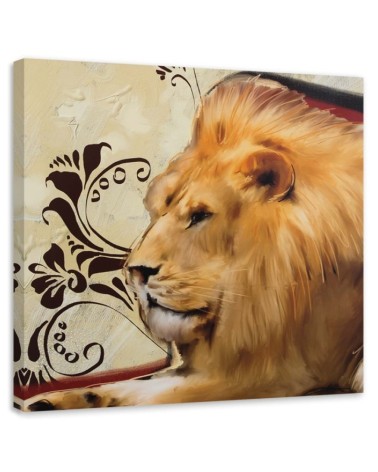 Bild auf Leinwand - Löwe mit großer Mähne | Feeby