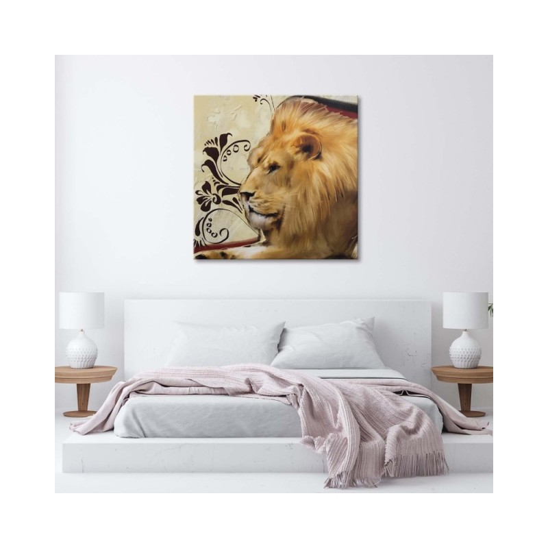 Bild auf Leinwand - Löwe mit großer Mähne | Feeby