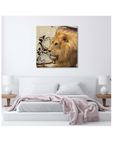 Bild auf Leinwand - Löwe mit großer Mähne | Feeby