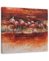 Nowoczesna dekoracja na ścianę - Stado różowych flamingów | FEEBY