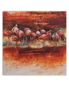 Nowoczesna dekoracja na ścianę - Stado różowych flamingów | FEEBY