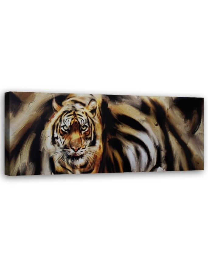 Tiger as hand painted - canvas painting for living room | FEEBY