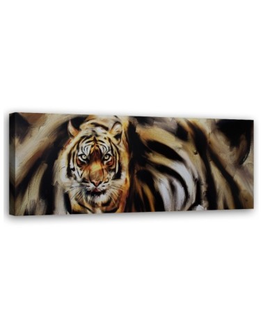 Tiger as hand painted - canvas painting for living room | FEEBY