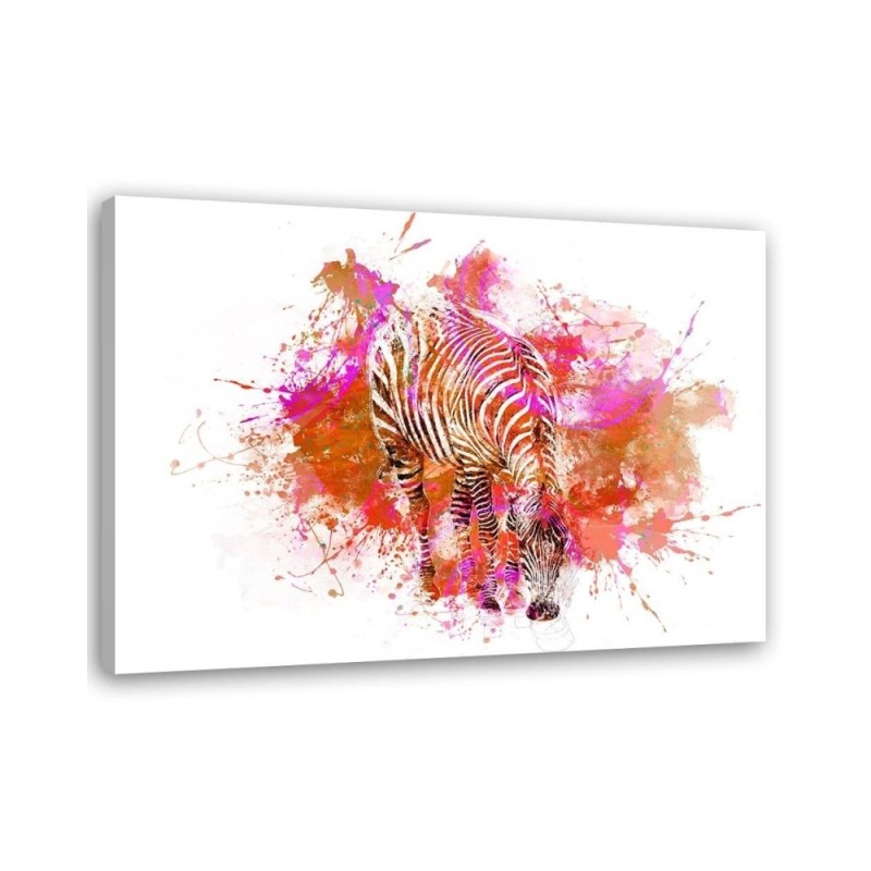Nowoczesny obraz na płótnie do pokoju - Kolorowa zebra | FEEBY