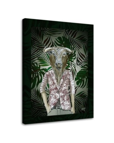 Canvas prints for a teenager's room - Bull's head in a human body | FEEBY