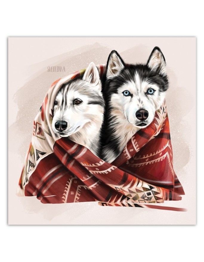 Obraz do pokoju dziecka - Husky w zimowym kocu | FEEBY