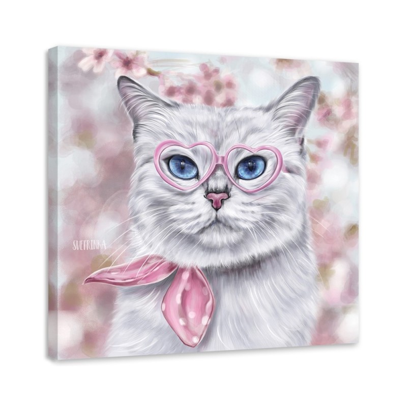 Canvas prints for a child - Cat's world through rose-coloured glasses | FEEBY