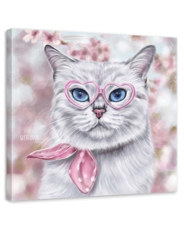 Canvas prints for a child - Cat's world through rose-coloured glasses | FEEBY