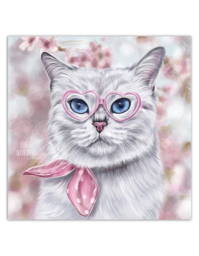 Canvas prints for a child - Cat's world through rose-coloured glasses | FEEBY