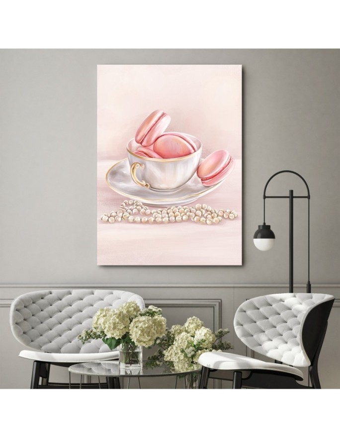 Modern decorative Canvas painting - Macarons in a cup | FEEBY