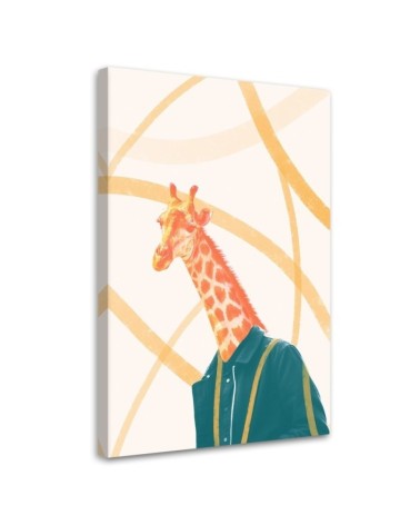 Youth Canvas painting - Giraffe Head Yellow Animal | FEEBY