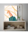 Youth Canvas painting - Giraffe Head Yellow Animal | FEEBY