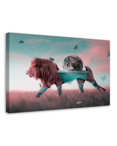 Abstract lion canvas painting | FEEBY