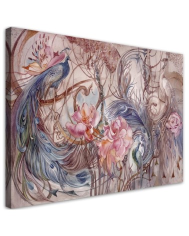 Wall art decoration for living room - Magic peacock birds | FEEBY