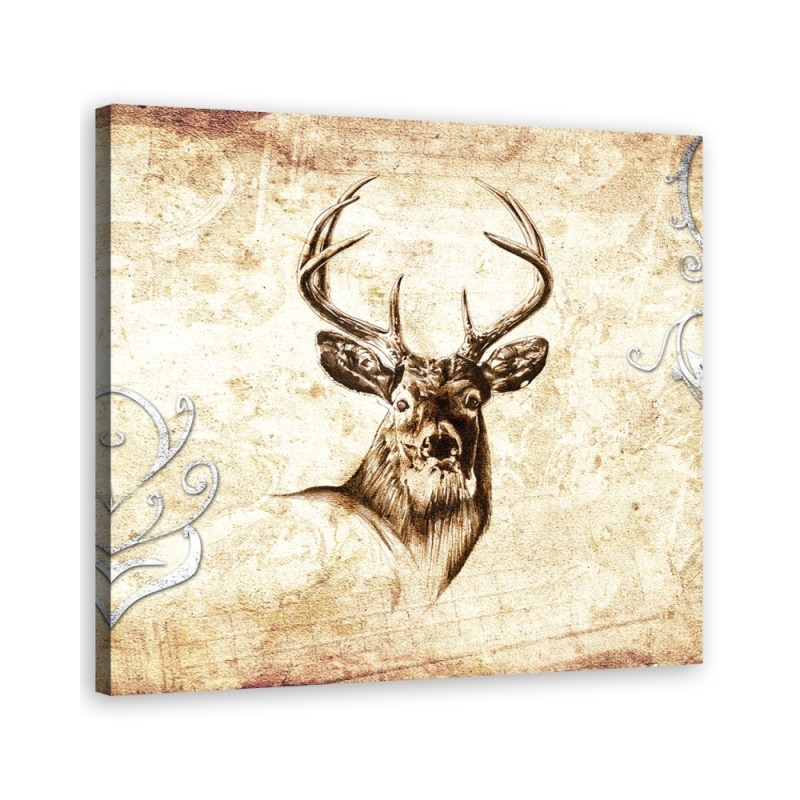 Leinwandbild - Vintage -Hirsch | Feeby