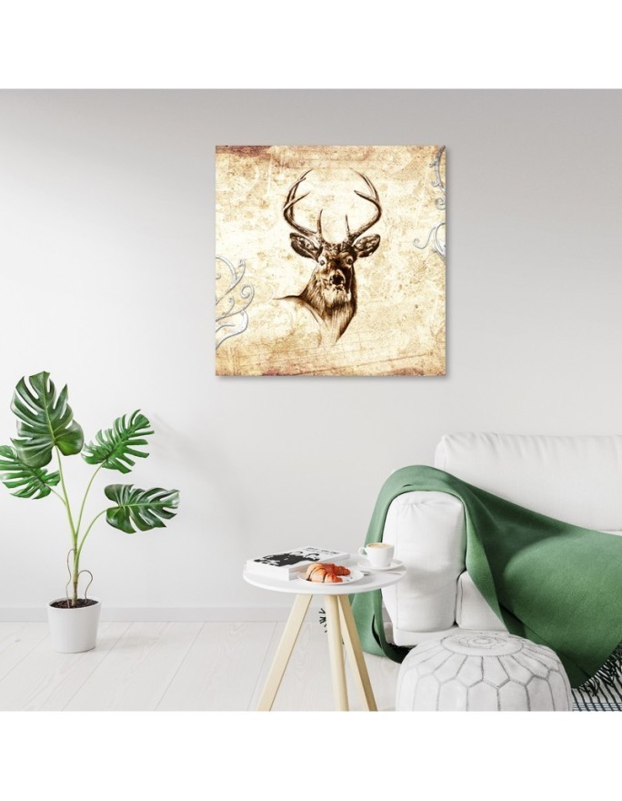 Obraz do salonu canvas - Jeleń Vintage | FEEBY