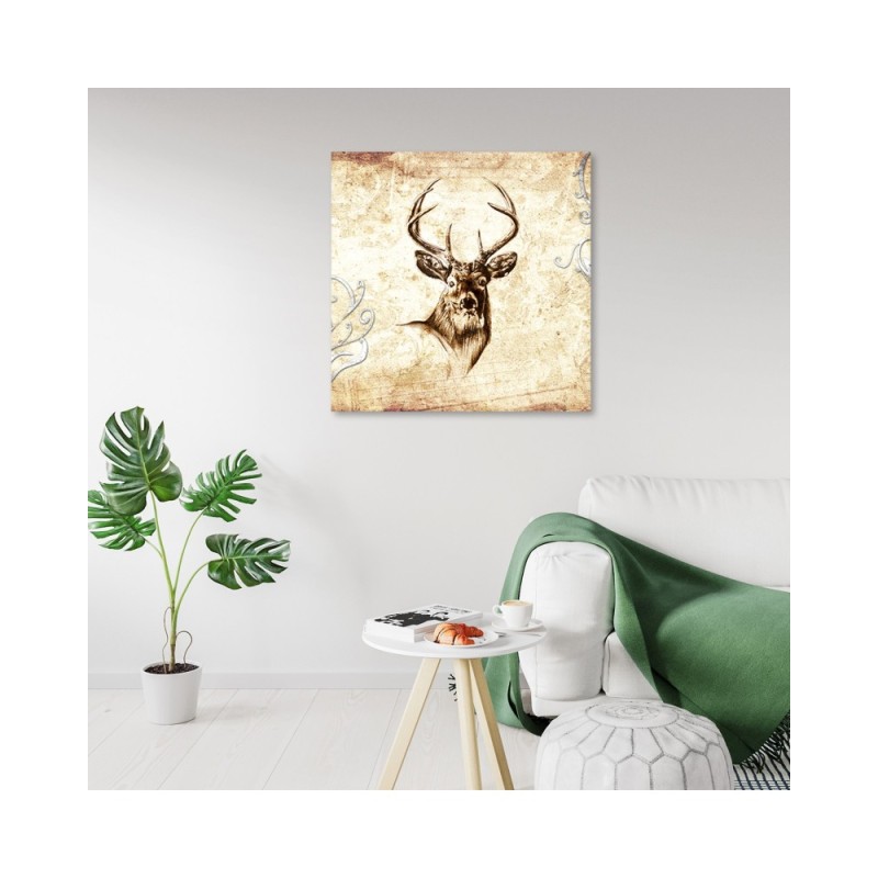 Leinwandbild - Vintage -Hirsch | Feeby