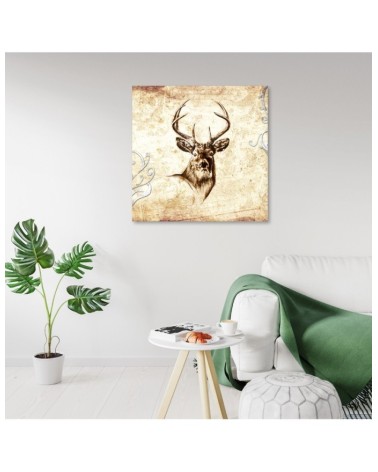 Leinwandbild - Vintage -Hirsch | Feeby