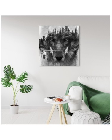 Modernes Wandbild - Schwarze Wolf Abstraktion | Feeby