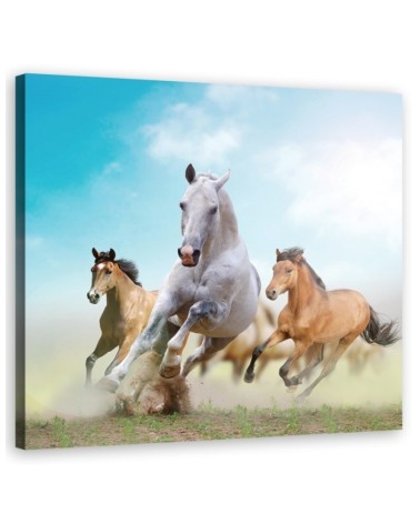 Modern Canvas painting for living room - Galloping horses | FEEBY