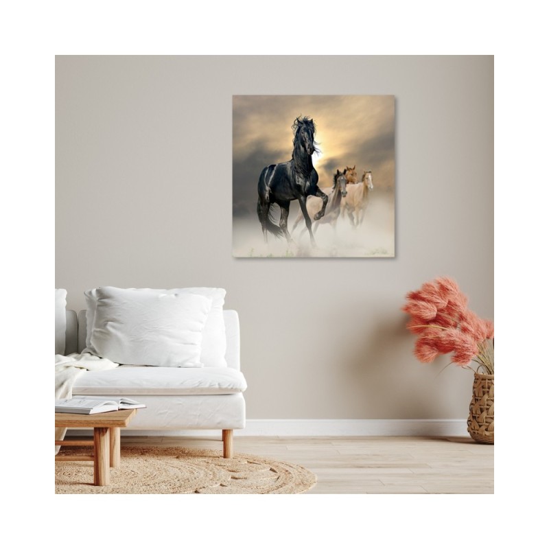 Leinwandbild - Herde von Pferden | Feeby